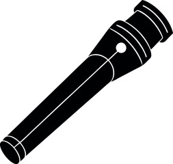 Laser Pointer Silhouette Vector – Simple Black Device Illustration