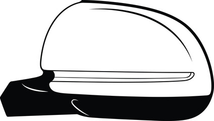 Car Side Mirror Cover blacken white Vector, Sleek Automotive Accessory 