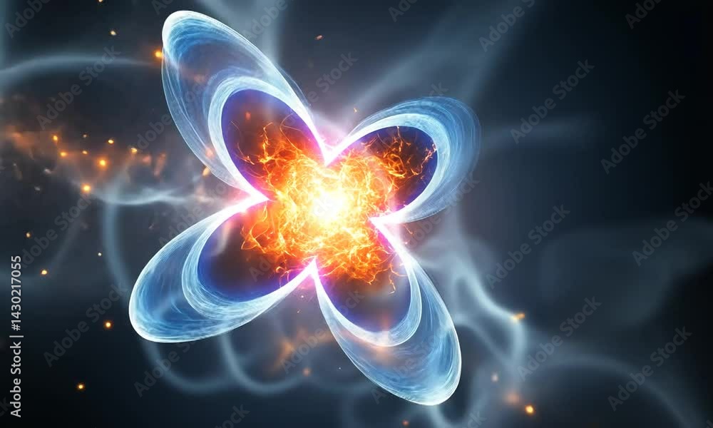 Aufkleber abstract representation of an energy explosion in a cosmic setting with vibrant colors