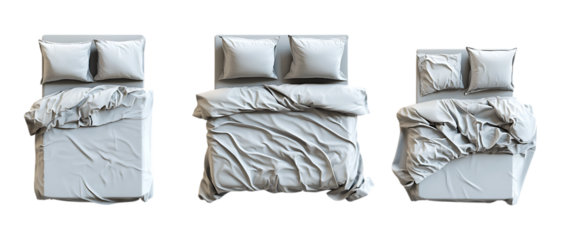 White Beds Against Transparent Background