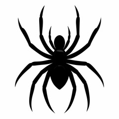 Black Spider Vector Icon Design
