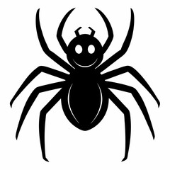 Black Spider Vector Icon Design