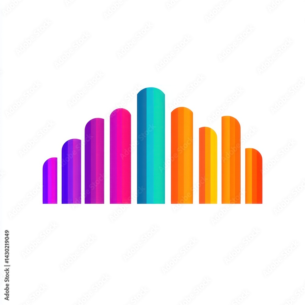Aufkleber abstract colorful bar graph graphic design for presentation