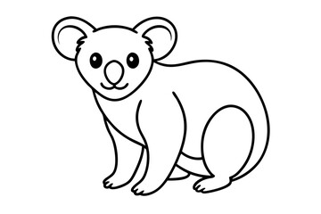 Modern Koala Line Illustration