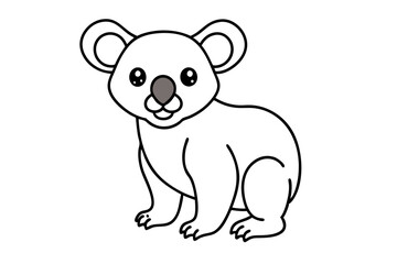 Fototapeta premium Modern Koala Line Illustration