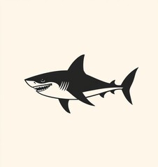 Obraz premium Silhouette of a Great White Shark