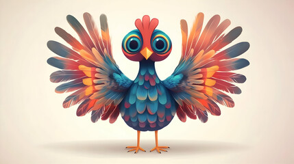 Obraz premium Playful Blue-Feathered Chicken