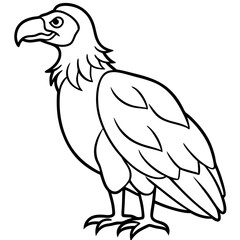 Condor in a Single Line Vector Art