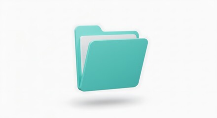 Turquoise Folder with White Paper