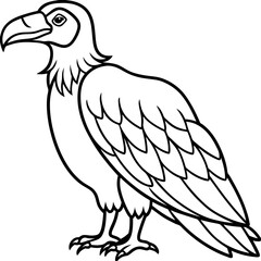 Condor in a Single Line Vector Art