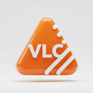 3d VLC icon on a white background 
