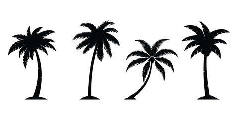 Obraz premium Silhouettes palm tree illustration vector