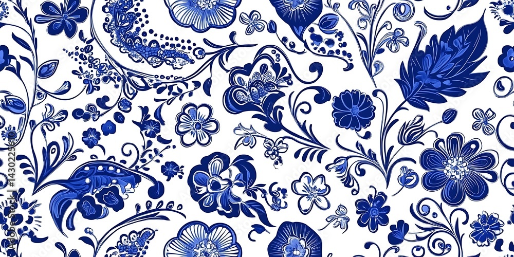 Poster a seamless pattern of paisley shapes with each shape filled with different shades or colors to creat