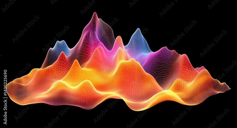 Poster the vibrant and dynamic digital wave of the abstract digital wave showcases the intricacies of data 