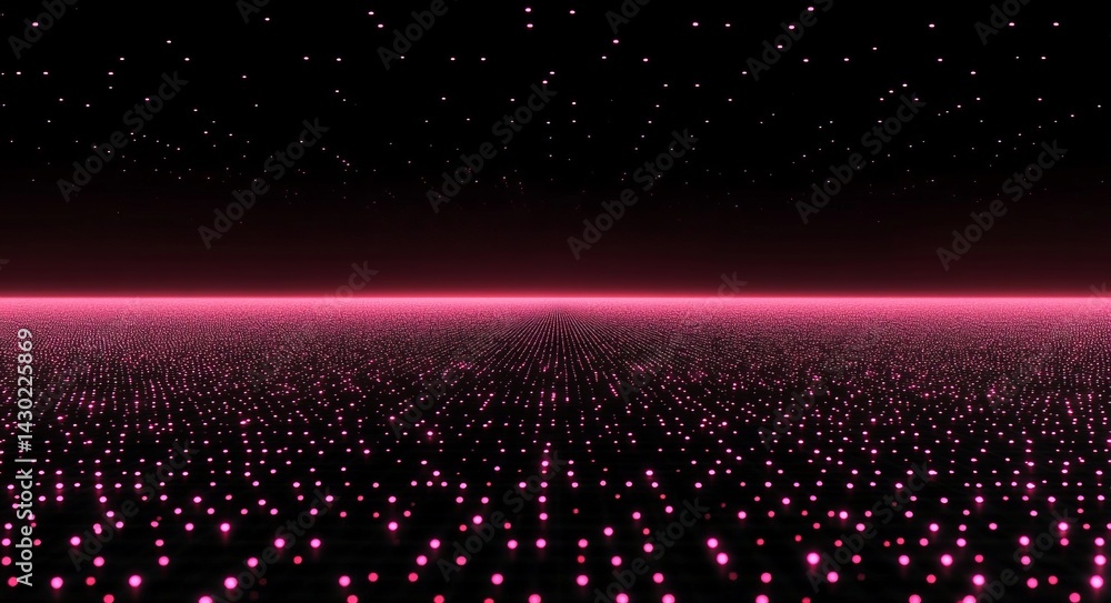 Poster digital waveform presents a vibrant abstract digital illustration of interconnected data points that