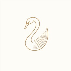 Elegant swan line art design