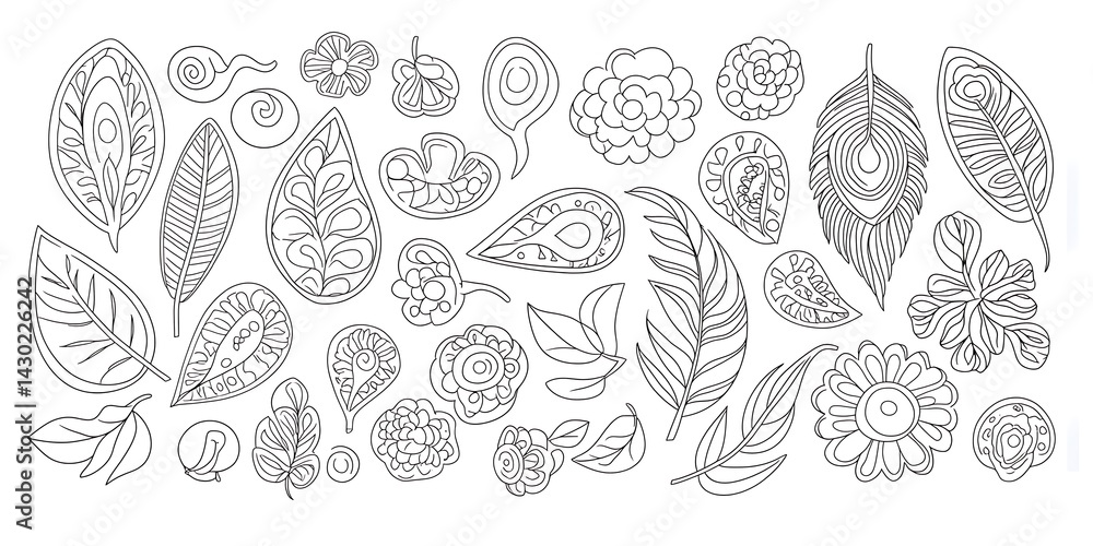 Poster a seamless pattern of paisley shapes with each shape filled with different shades or colors to creat