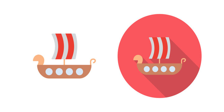 Viking Ship Vector Icon