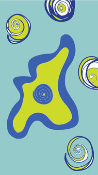 Rounded abstract line on the blue background
