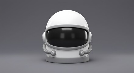 Fototapeta premium Astronaut Helmet with Dark Visor on Gray Background