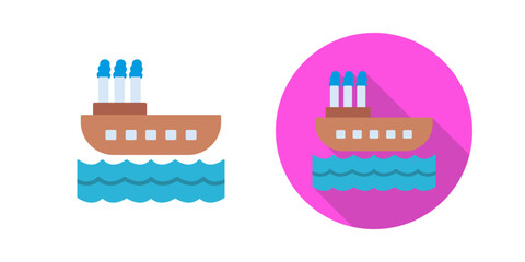 Obraz premium Steamboat Vector Icon