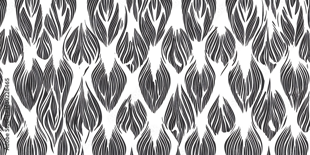 Poster a seamless pattern of paisley shapes with each shape filled with different shades or colors to creat