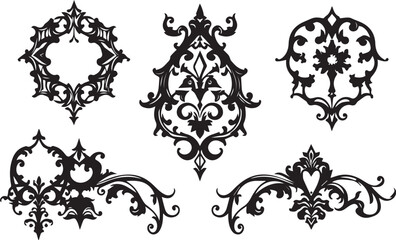 A set of elements, symbols, ornaments, mandalas. Hand drawn vector illustration