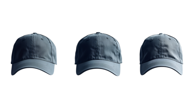 Tie-Dye Baseball Caps Against Transparent Background