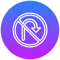No U Turn Icon