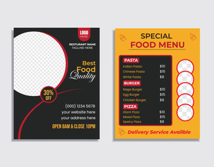 Food and restaurant flyer design template.