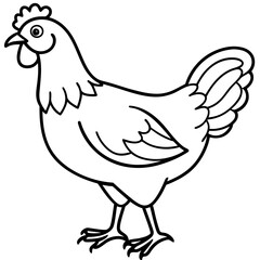Clean Chicken Line Art Design