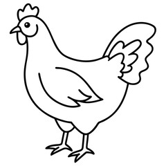 Clean Chicken Line Art Design