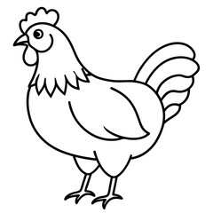 Clean Chicken Line Art Design