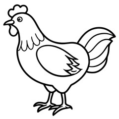 Clean Chicken Line Art Design
