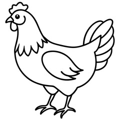 Fototapeta premium Clean Chicken Line Art Design