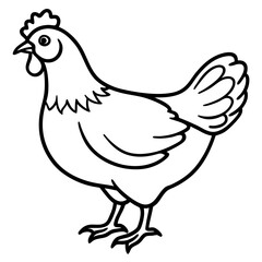 Clean Chicken Line Art Design
