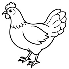 Clean Chicken Line Art Design