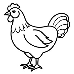 Clean Chicken Line Art Design