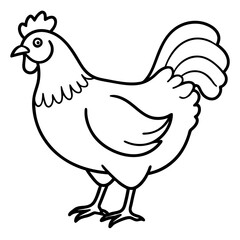 Clean Chicken Line Art Design