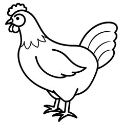 Clean Chicken Line Art Design