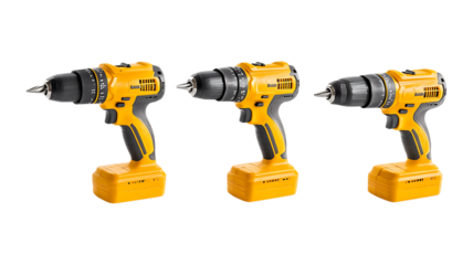 Cordless Drills Against Transparent Background