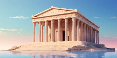 Obraz premium soft-cool gradient ancient greece architecture