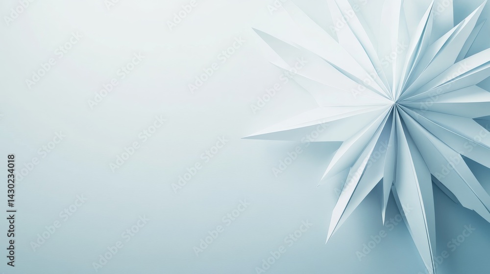 Poster A sleek silver star with a metallic finish is centered on a soft gray background, creating a modern holiday aesthetic with ample copy space on the right