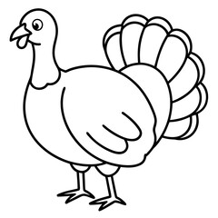 Clean Turkey Silhouette in Line Art