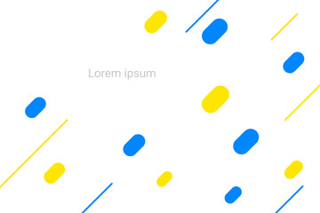 Minimal Background With Blue And Yellow Geometric Shapes. Technology Banner. Vector Illustration. Abstract Business Wallpaper