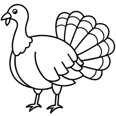 Clean Turkey Silhouette in Line Art