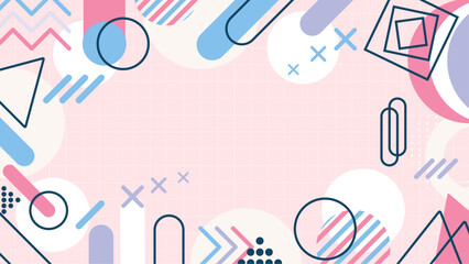 Abstract Modern Geometric Background with Colorful Memphis