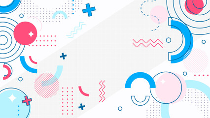 Colorful minimalist memphis background style