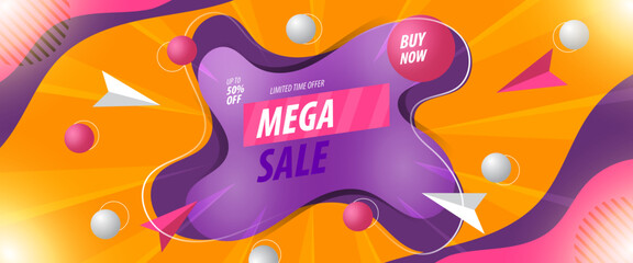 mega sale banner promotion templates free vector