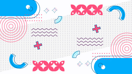 Modern colorful abstract memphis background